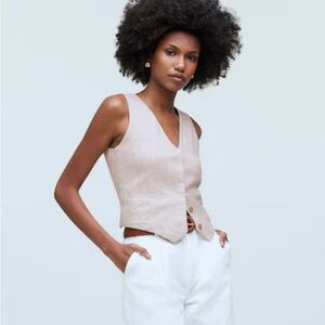 Madewell Light Tan Button-Up Vest